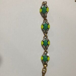 Stella & Dot Jardin Green, Yellow, Rhinestone Bracelet